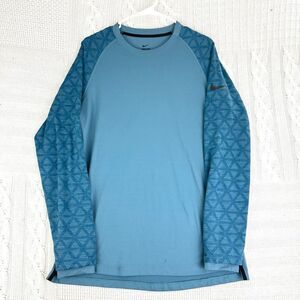 Nike Pro T-Shirt Men’s Large Long Sleeve Performance Tee Blue Men